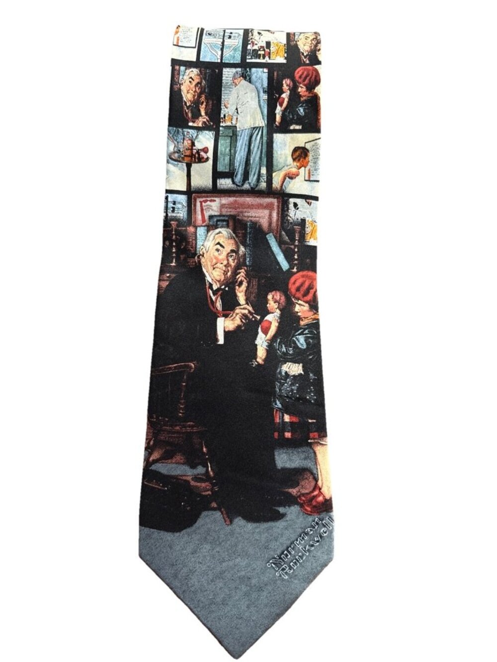 1995 Norman Rockwell Doctor and Doll All Silk Tie